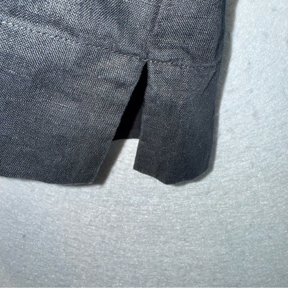 Quince -NWT women’s 100% linen short sleeve button down shirt black blouse top S - Picture 6 of 8